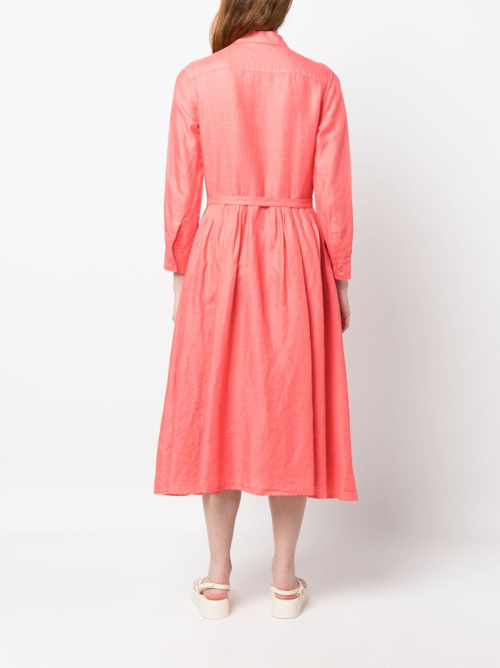 Shop Aspesi Long-sleeve Midi Shirt Dress In Pink