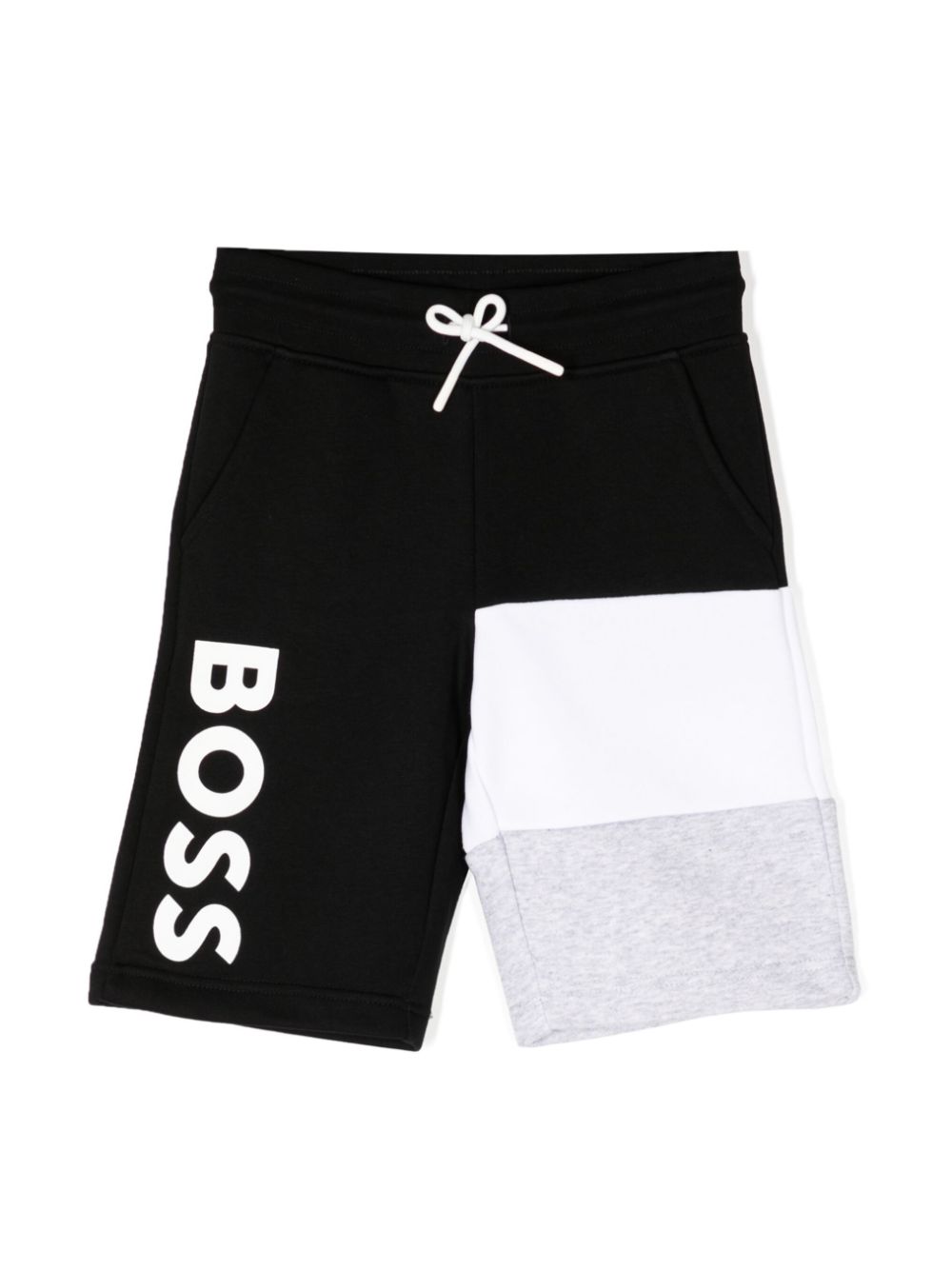 BOSS Kidswear logo-print drawstring track shorts - Black