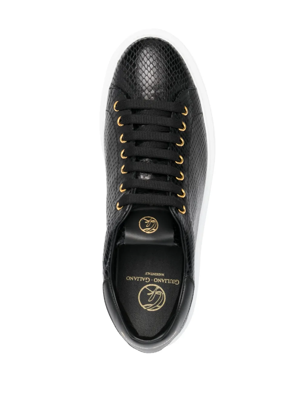 Giuliano Galiano textured leather low-top sneakers Black
