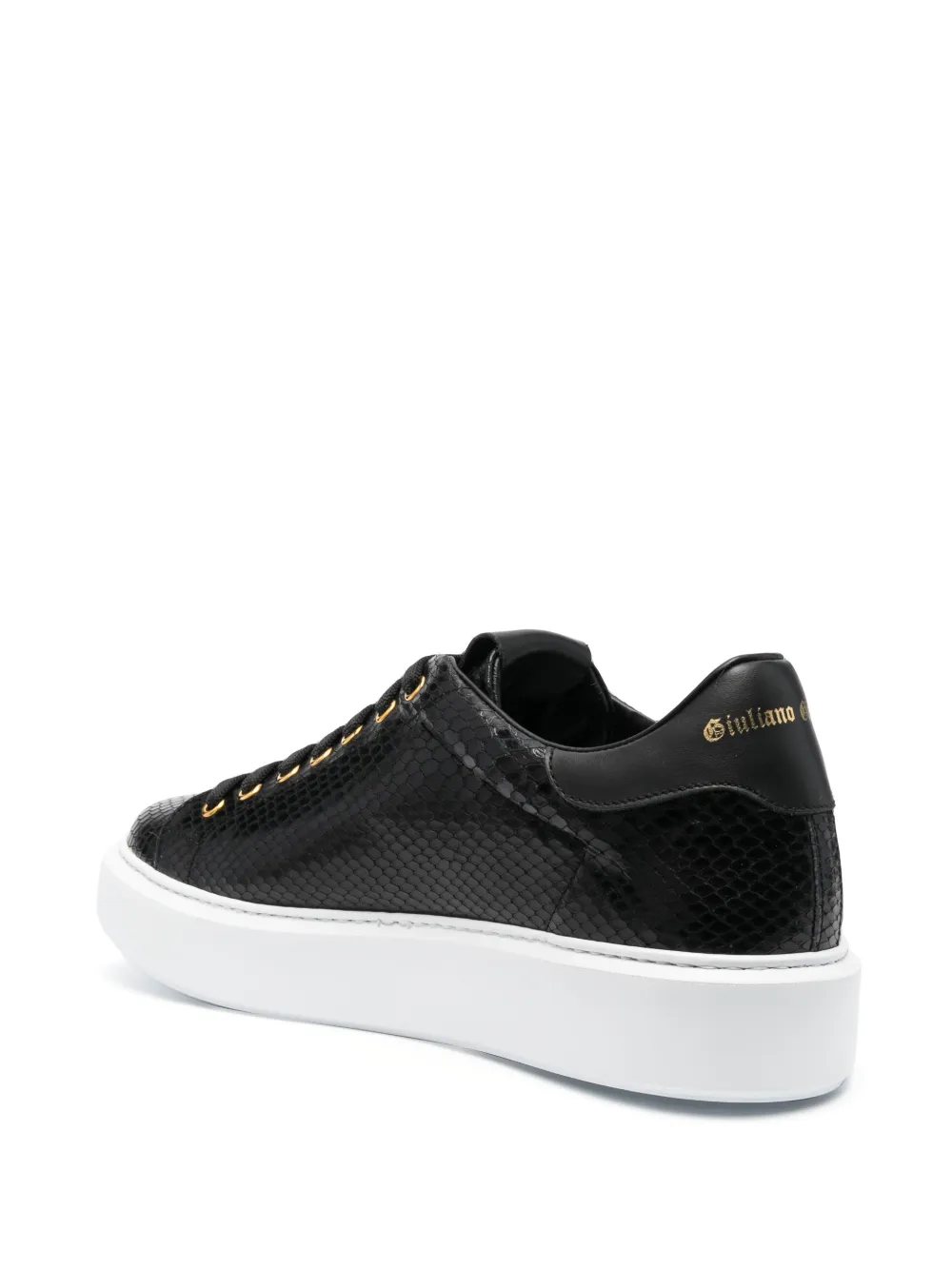Giuliano Galiano textured leather low-top sneakers Black