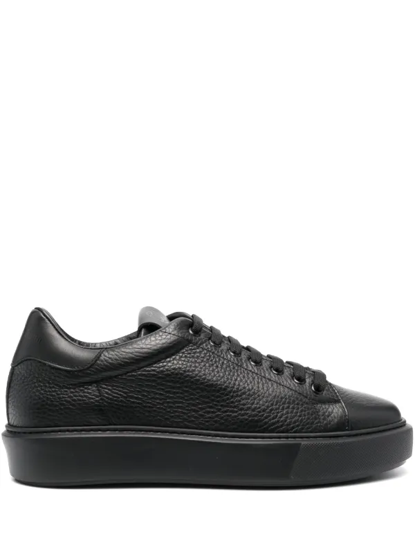 Giuliano Galiano Sneakers Aus Strukturiertem Leder | Schwarz
