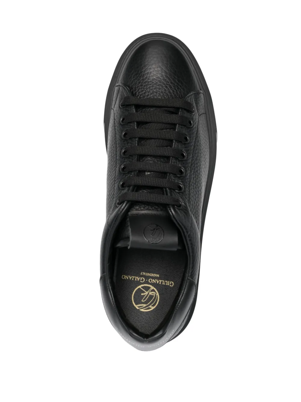 Giuliano Galiano pebbled leather low-top sneakers Black