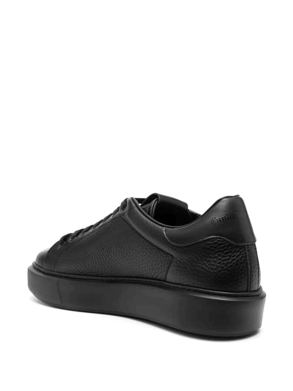 Giuliano Galiano pebbled leather low-top sneakers Black
