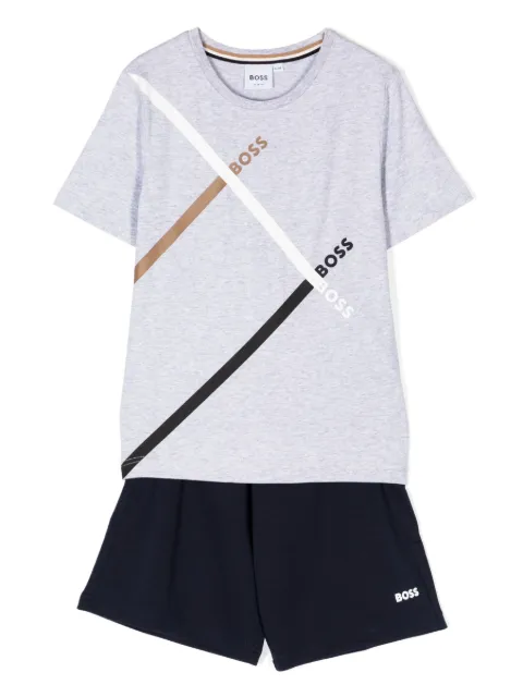 BOSS Kidswear logo-print cotton shorts set