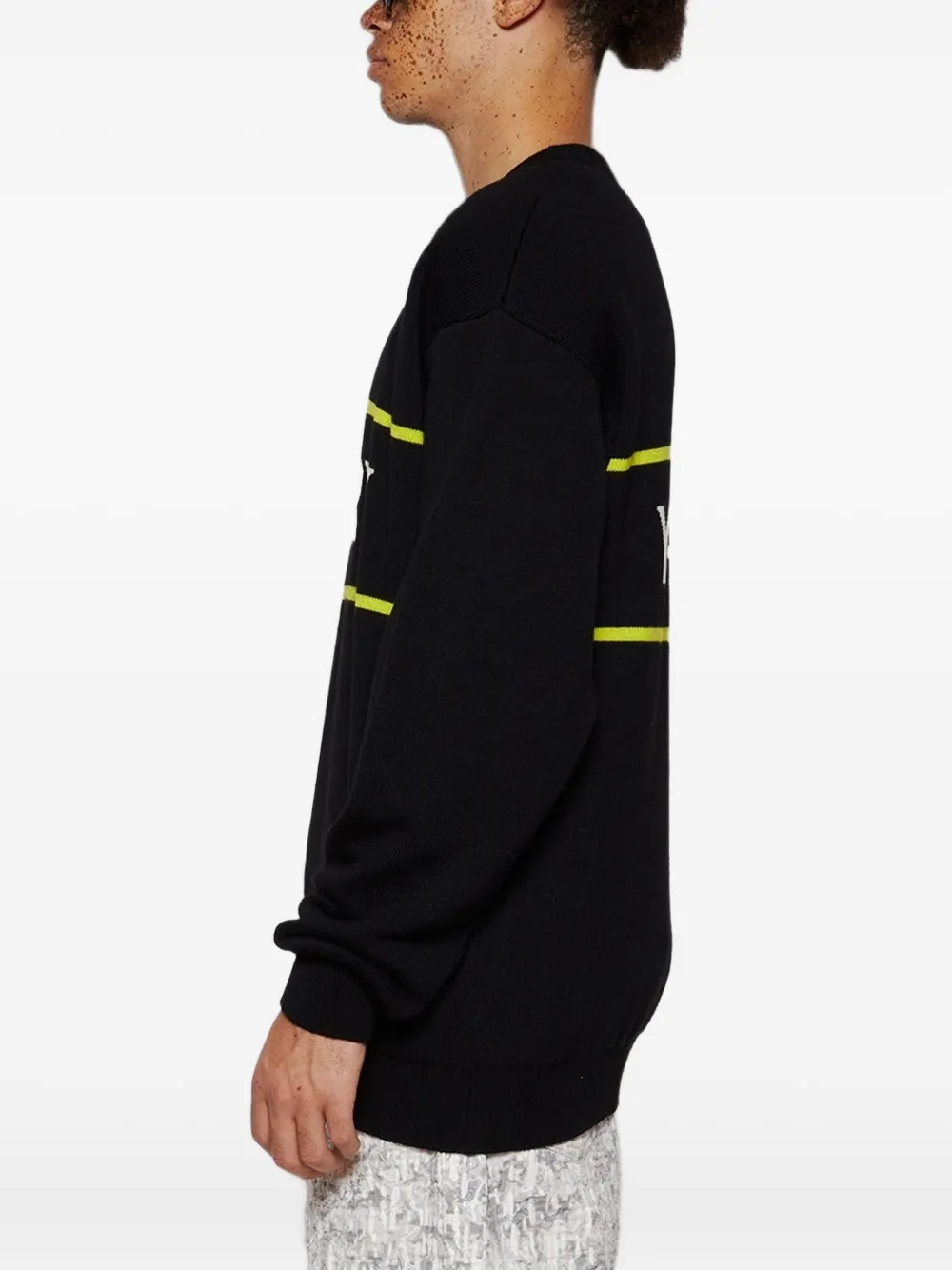 Vtmnts Barcode-detail Luxury Sweater In Black