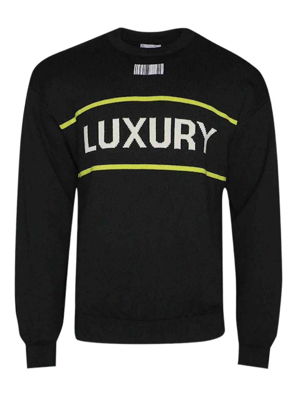 VTMNTS barcode-detail Luxury sweater | Black | Image 1