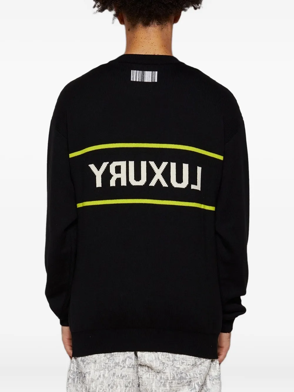 Vtmnts Barcode-detail Luxury Sweater In Black