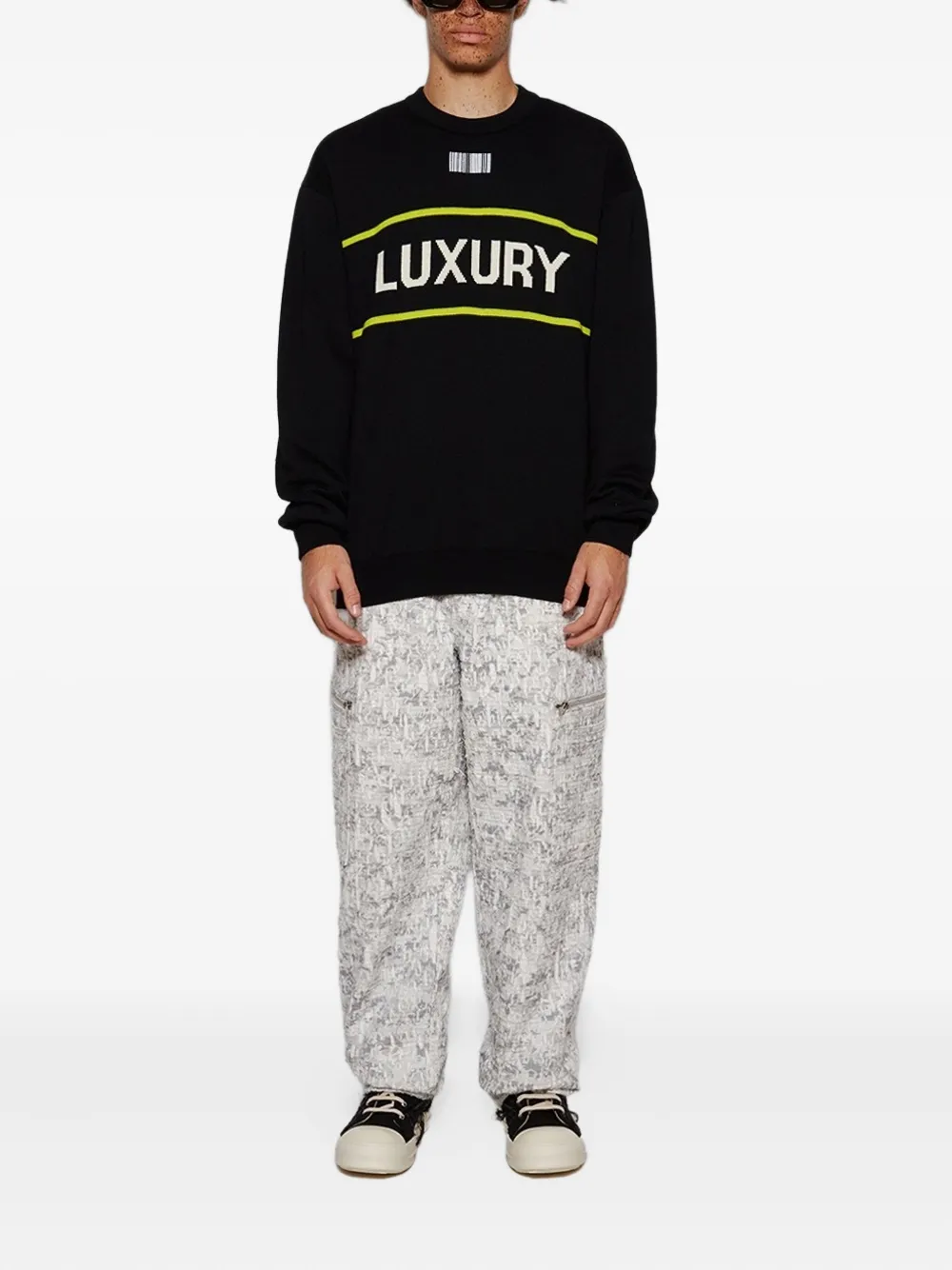 VTMNTS barcode-detail Luxury sweater - Zwart