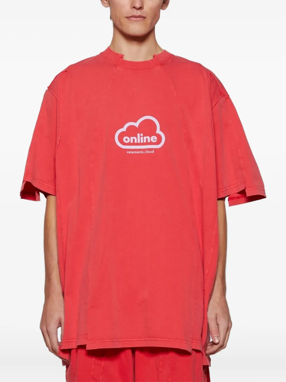 VETEMENTS T-shirt met wolkenprint Rood