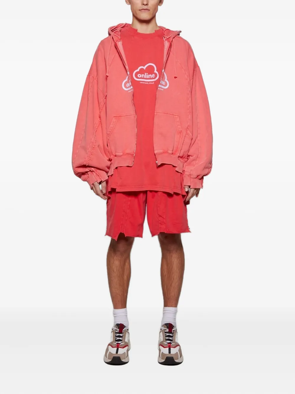 VETEMENTS T-shirt met wolkenprint - Rood