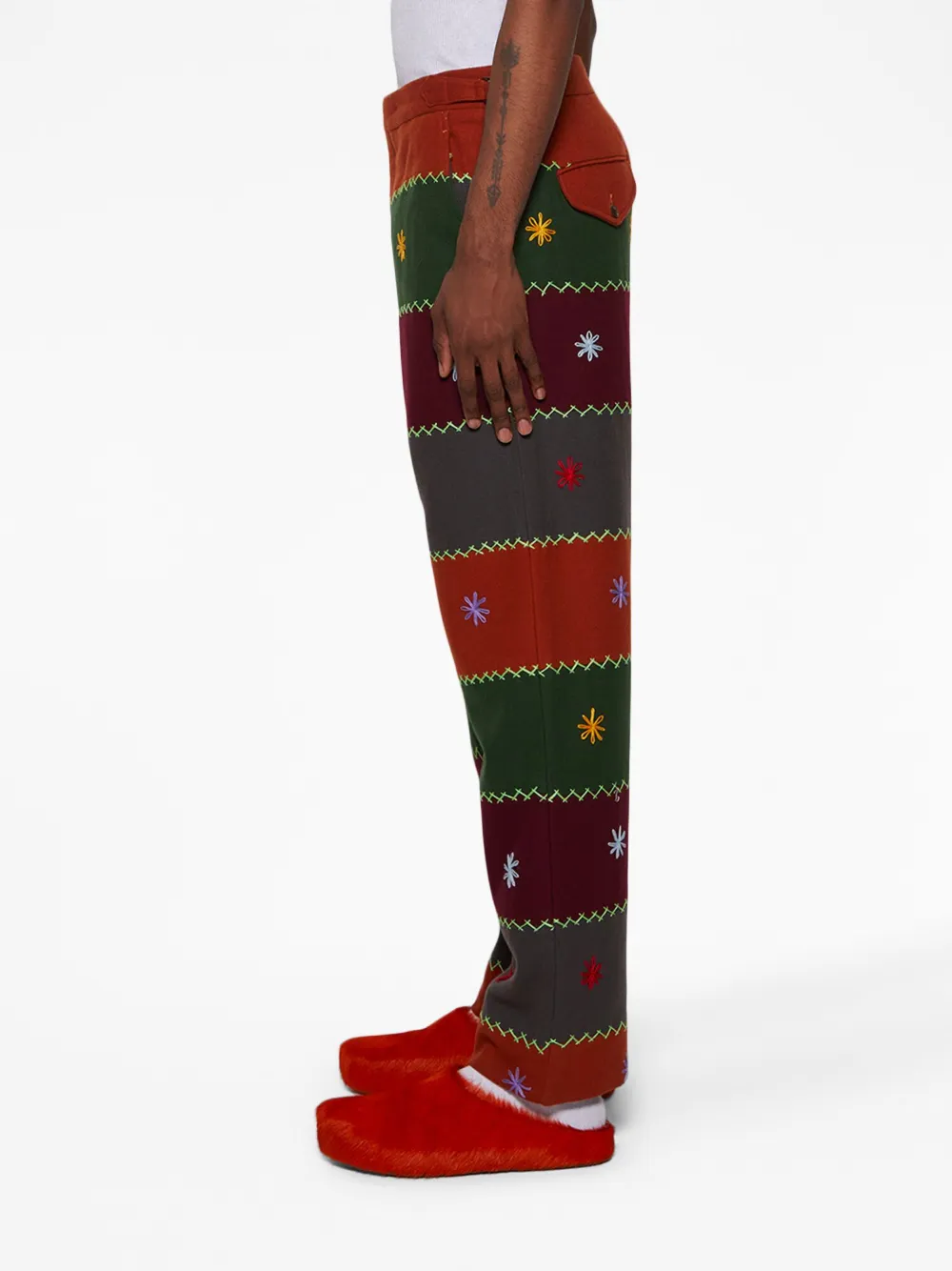 Bode Gesteppte Hose Mit Stickerei In Multi