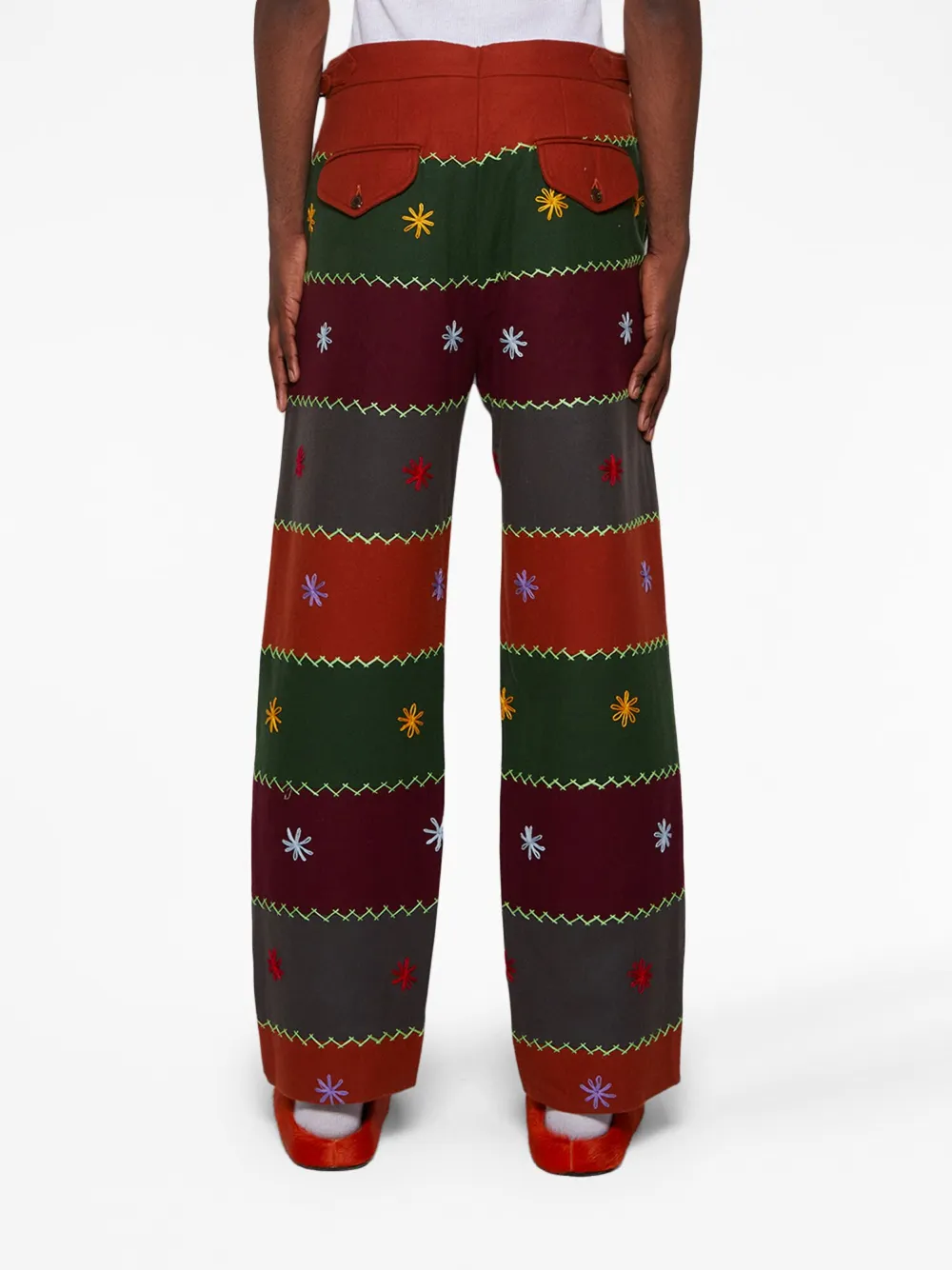 Bode Gesteppte Hose Mit Stickerei In Multi