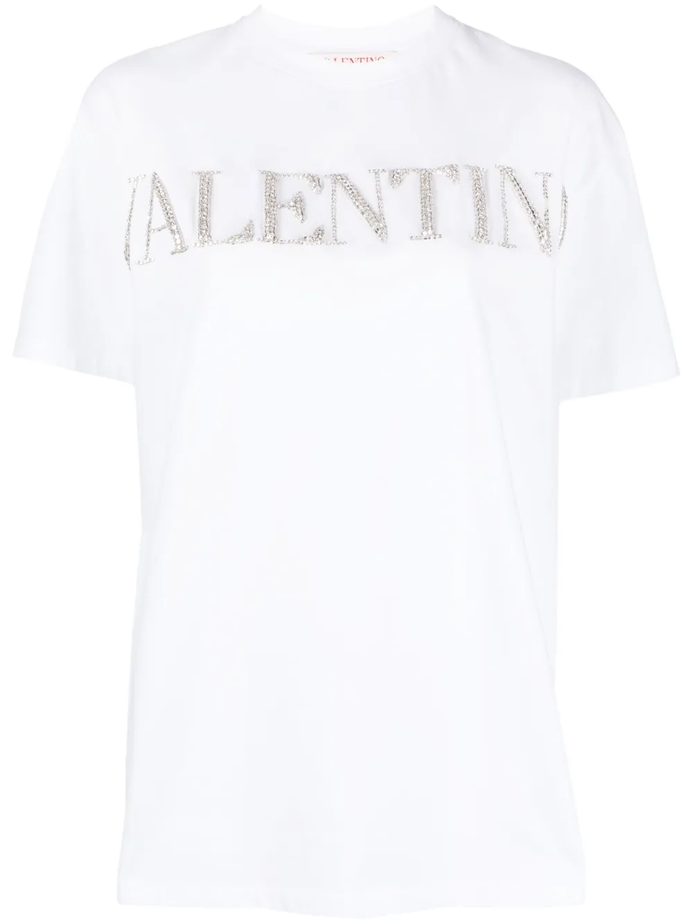 Valentino Garavani crystal-logo cotton T-shirt | White | Image 1