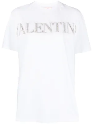 にゃん VALENTINO レースドッキング ロゴカットソー 白 VALENTINO(ヴァレンティノ) ロゴ レース Tシャツ トップス