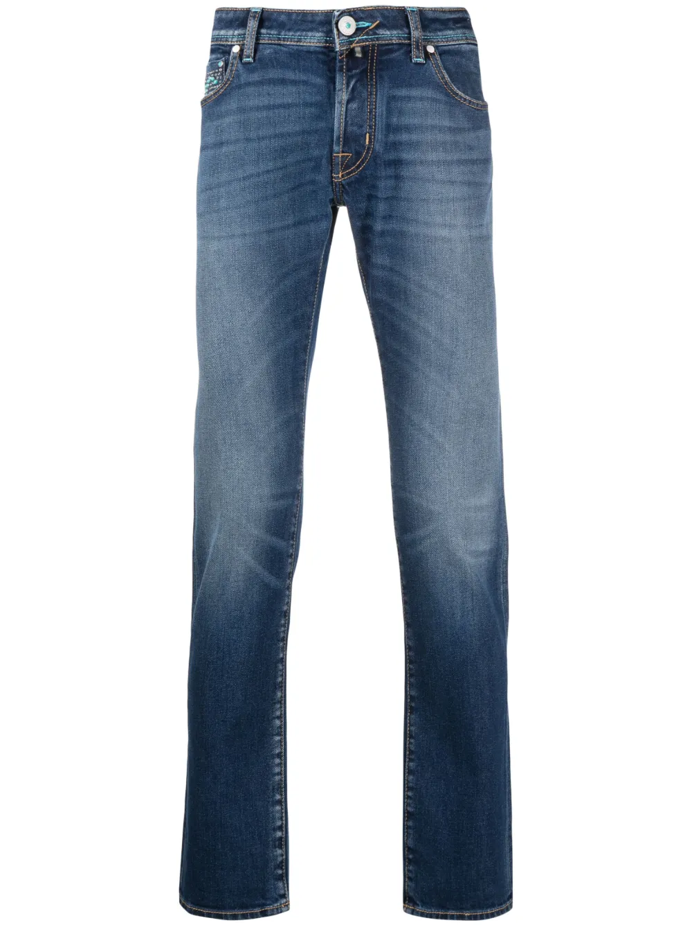 Jacob Cohen Embroidered-logo Slim-fit Jeans In Blue