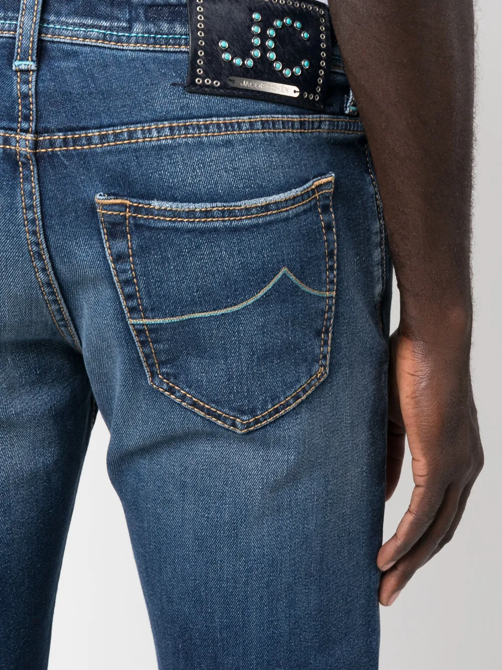 Jacob Cohën Slim-Fit-Jeans mit Logo-Stickerei | Image 5