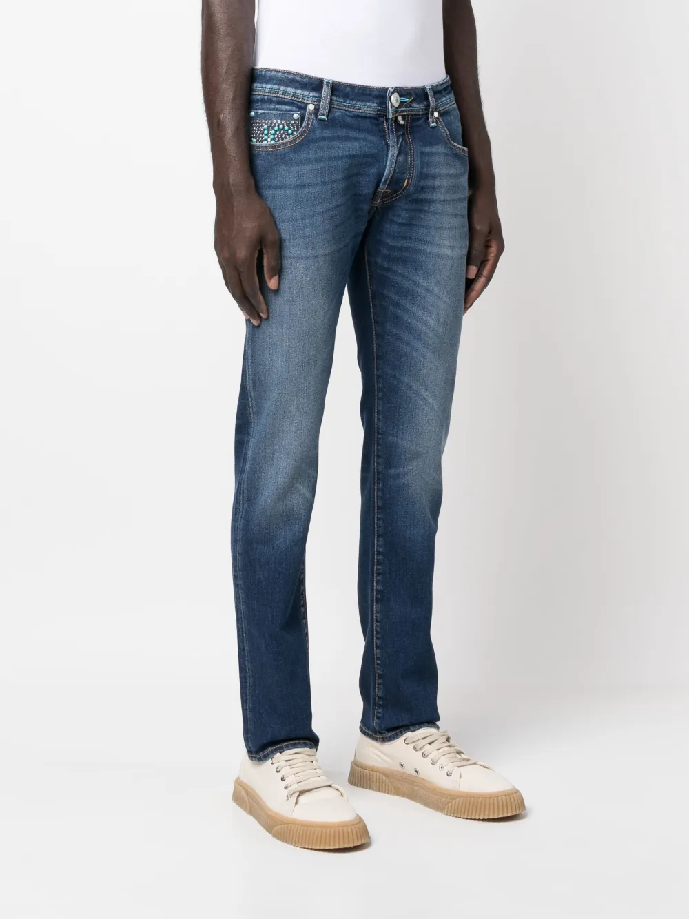 Jacob Cohën Slim-Fit-Jeans mit Logo-Stickerei | Jeans | Image 3