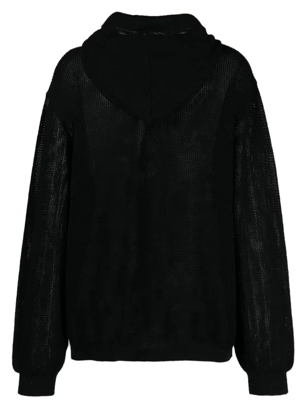 【U LAN】Pony Two-Way Knit Hooded Zip-Up U LAN】Pony Two-Way Knit Hooded Zip-Up