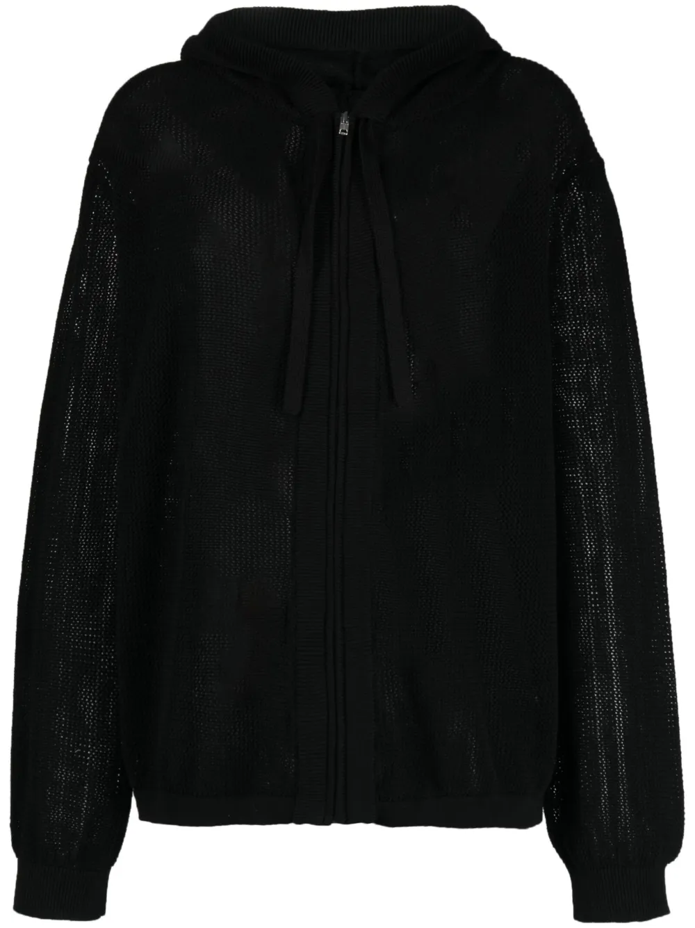 Laneus sweat à capuche zippé en crochet | noir | Image 1