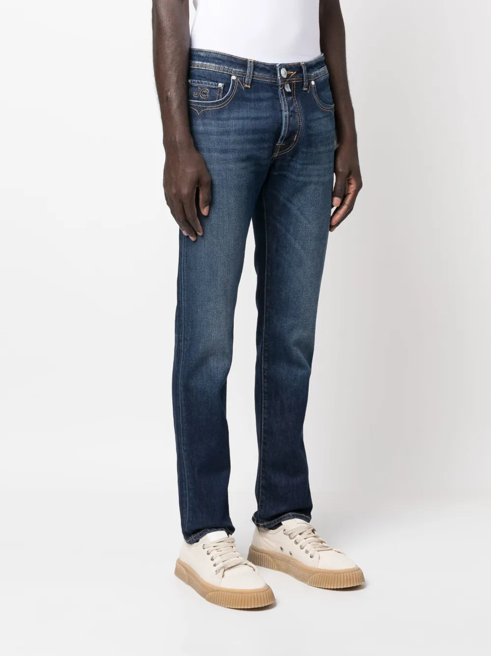 Jacob Cohen Distressed-effect Straight-leg Jeans In Blue