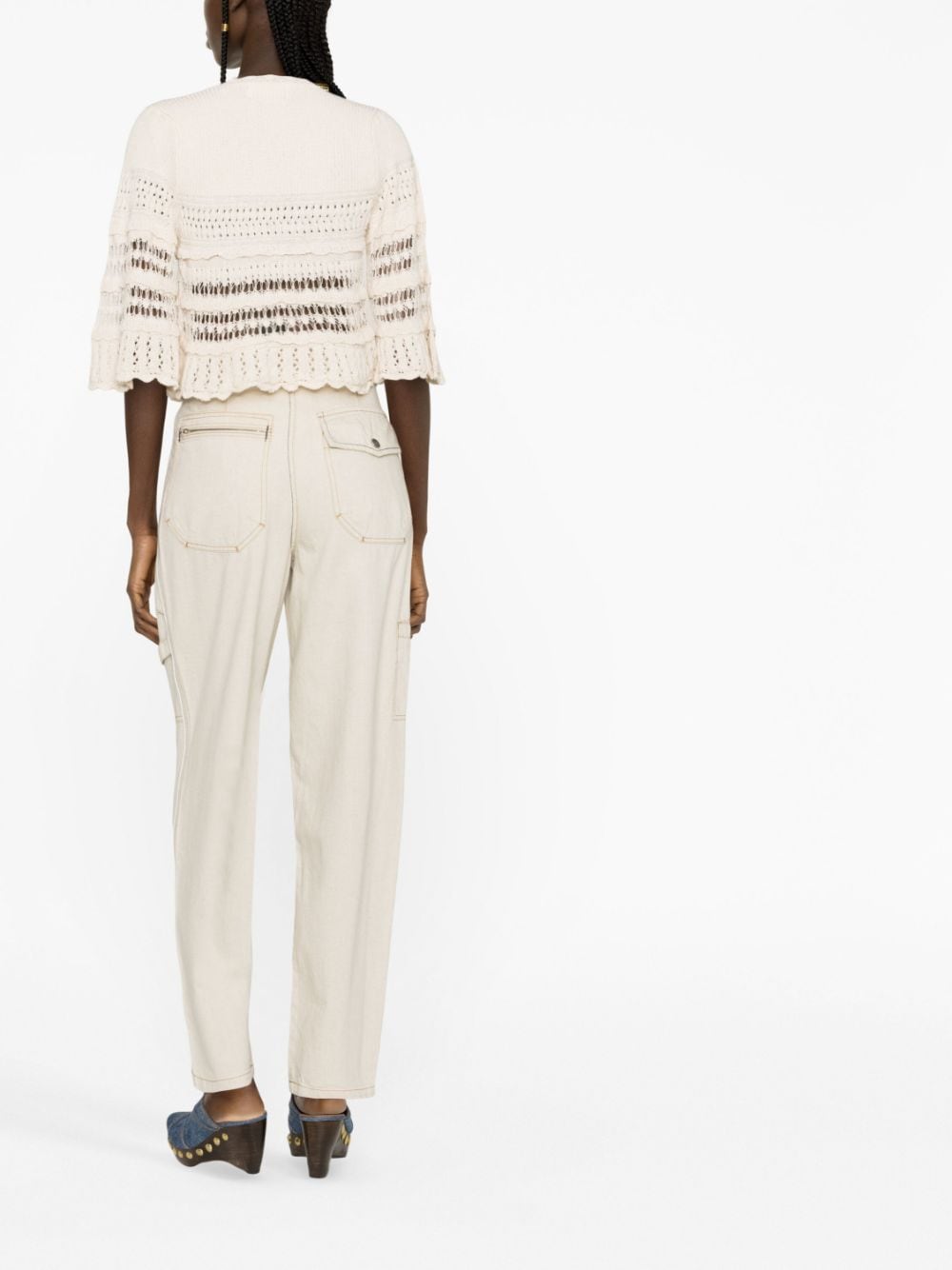 Shop Isabel Marant Zip-pocket Tapered Trousers In Neutrals