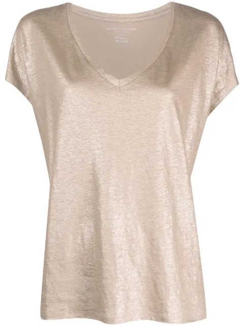 Majestic Filatures metallic-finish V-neck T-shirt