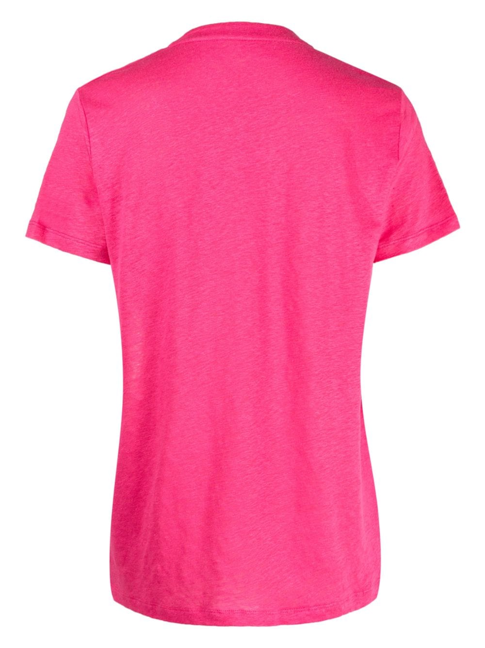 Shop Majestic Short-sleeve Linen T-shirt In Rosa