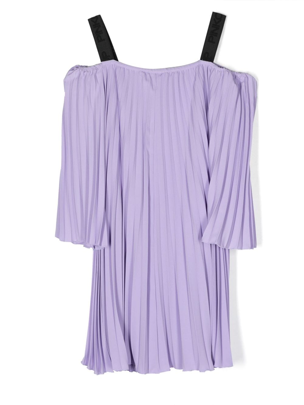 Pinko Kids pleated cold-shoulder dress - Paars