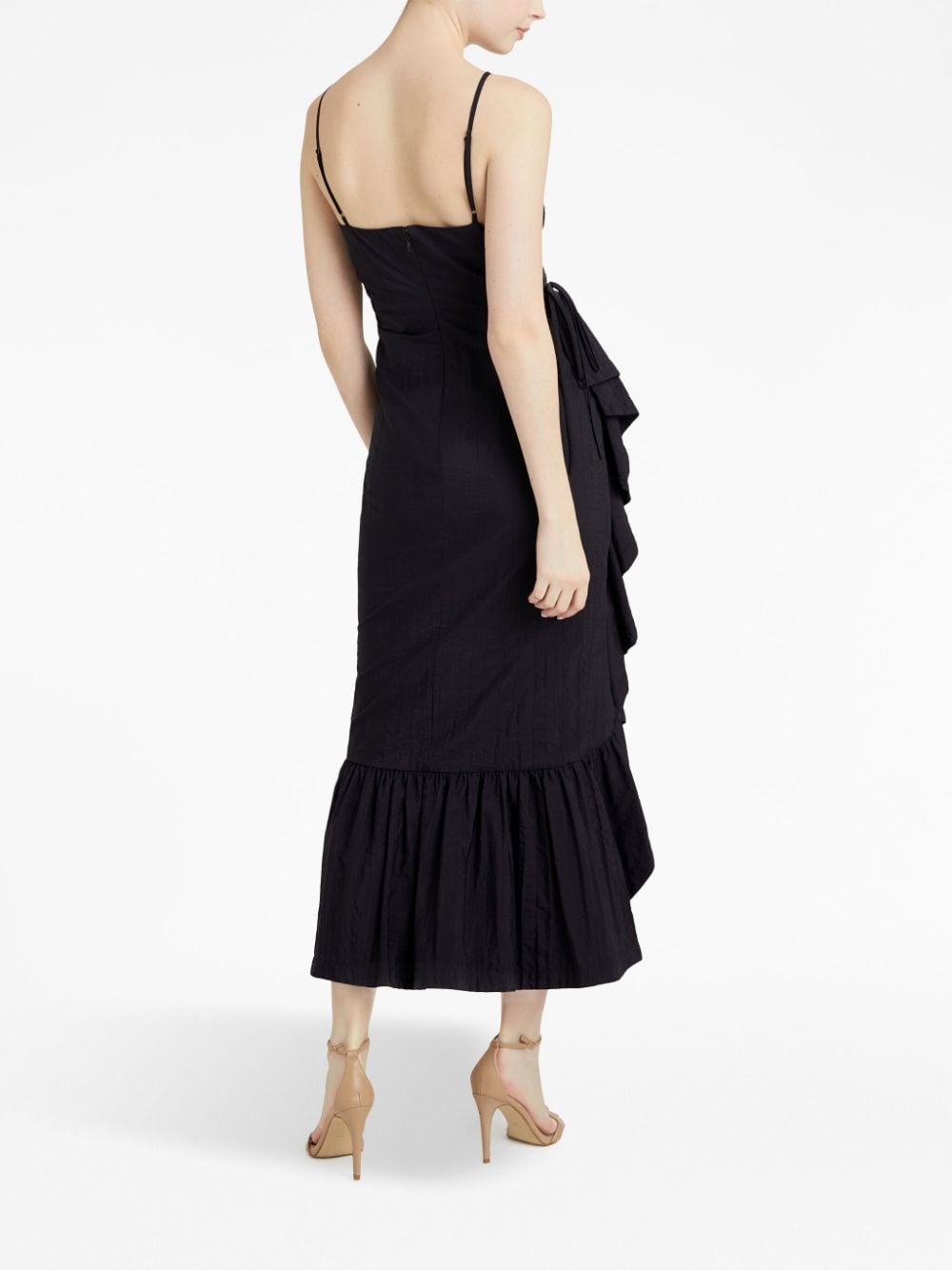 Shop Cinq À Sept Neena Draped-detailing Dress In Black