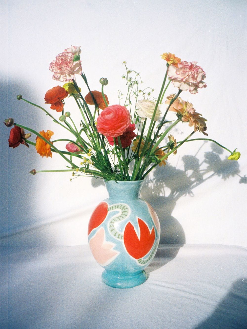 Shop Laetitia Rouget Tulip Ceramic Vase In Blue