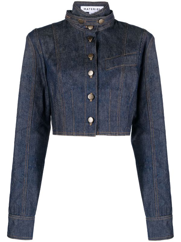 Materiel Corset Cropped Denim Jacket - Farfetch