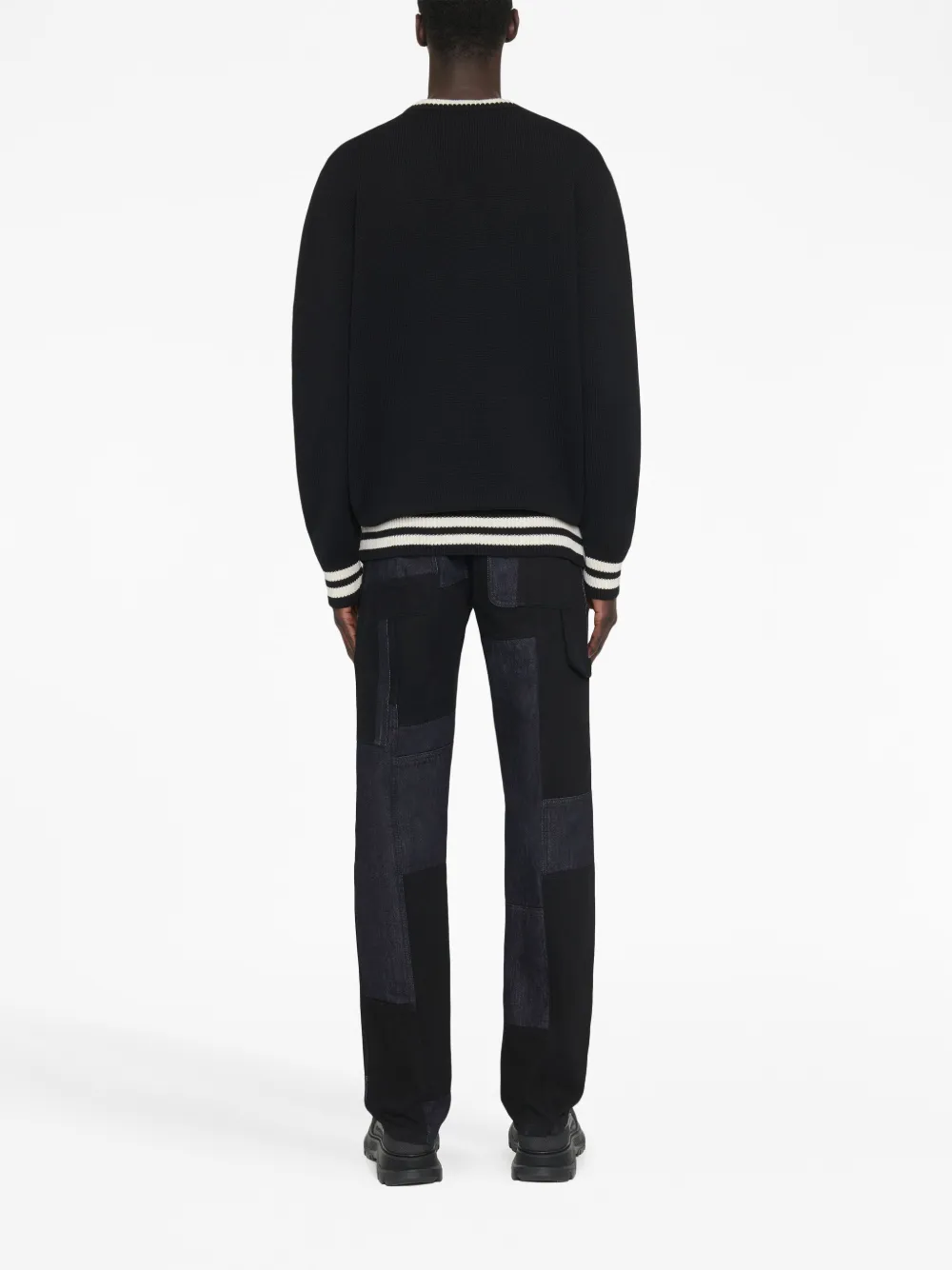 Shop Alexander Mcqueen Logo-print Wool Jumper In Black