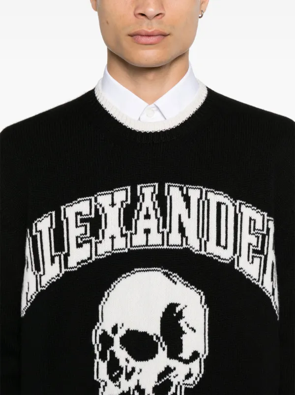 Alexander McQueen intarsia-logo Sweater | Black | FARFETCH