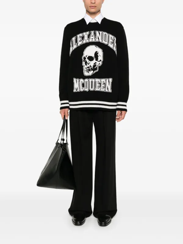 Alexander McQueen intarsia-logo Sweater | Black | FARFETCH