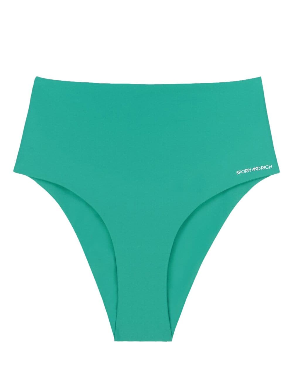 Sporty And Rich Jane Logo-print Bikini Bottoms In Green