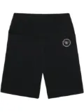 Sporty & Rich N.02 embroidered-logo shorts - Black