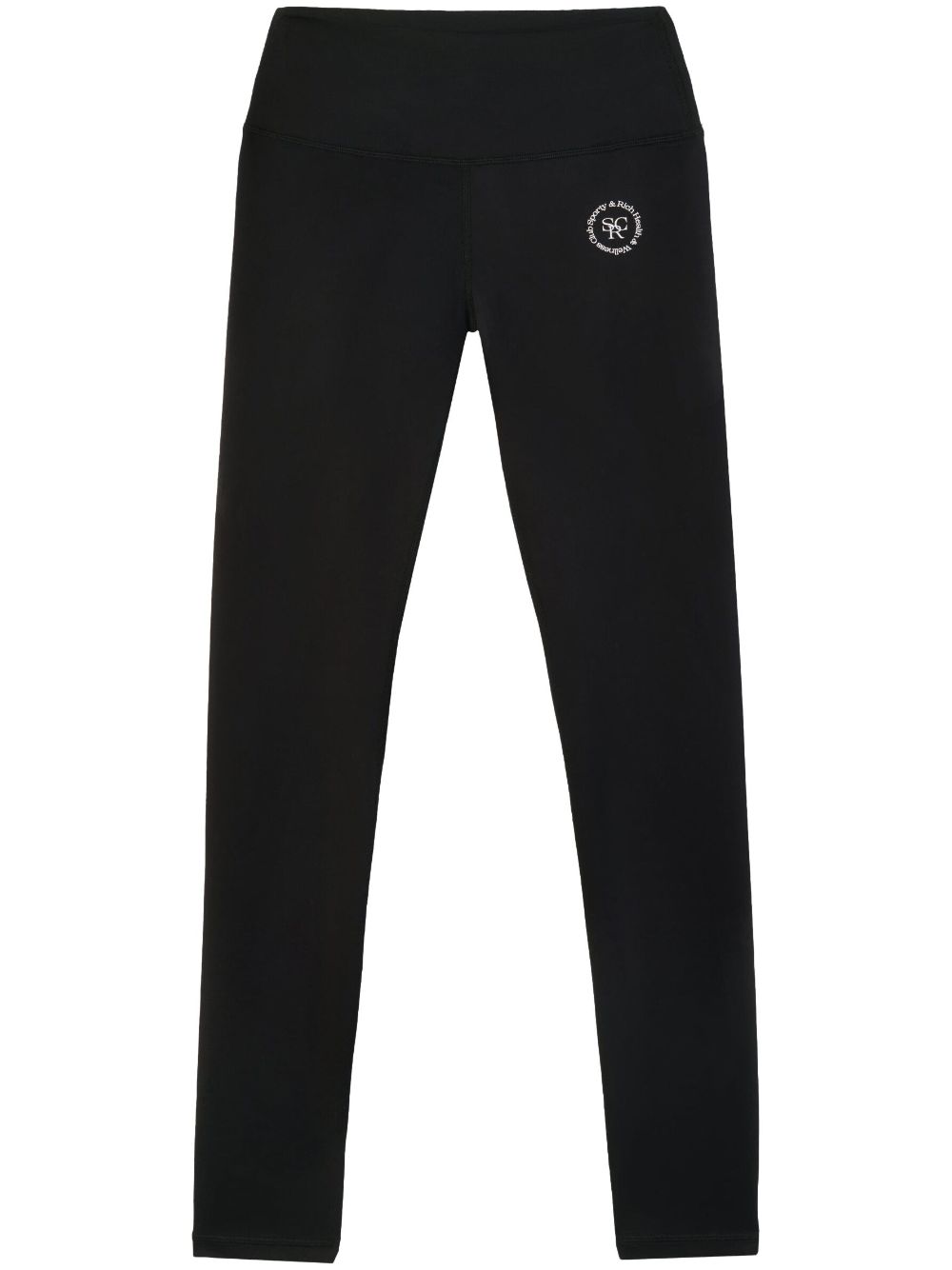 Sporty & Rich N.02 embroidered-logo leggings - Black