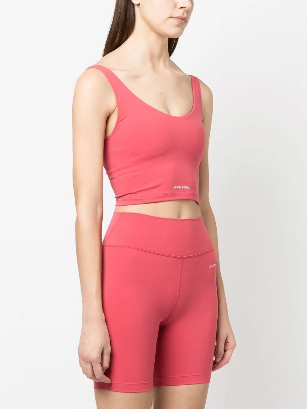 Shop Sporty And Rich N.03 Cropped Tank Top In Red