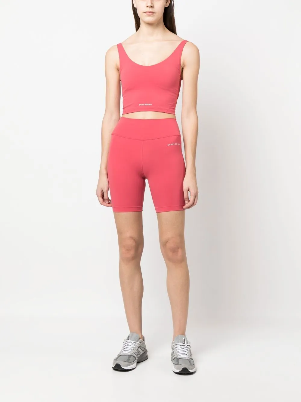 Shop Sporty And Rich N.03 Cropped Tank Top In Red