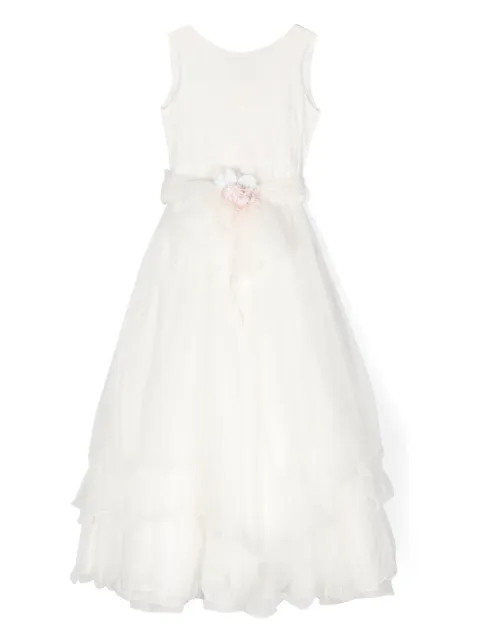 Mimilù robe longue à fleurs appliquées