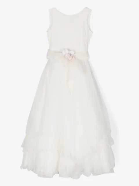 Mimilù floral-appliqué long dress