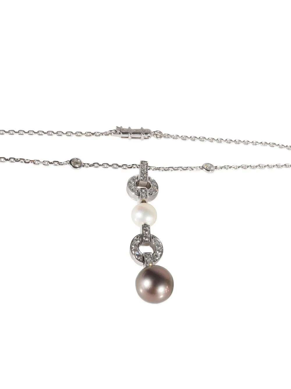 Cartier 18kt witgouden diamanten hanger ketting - Zilver