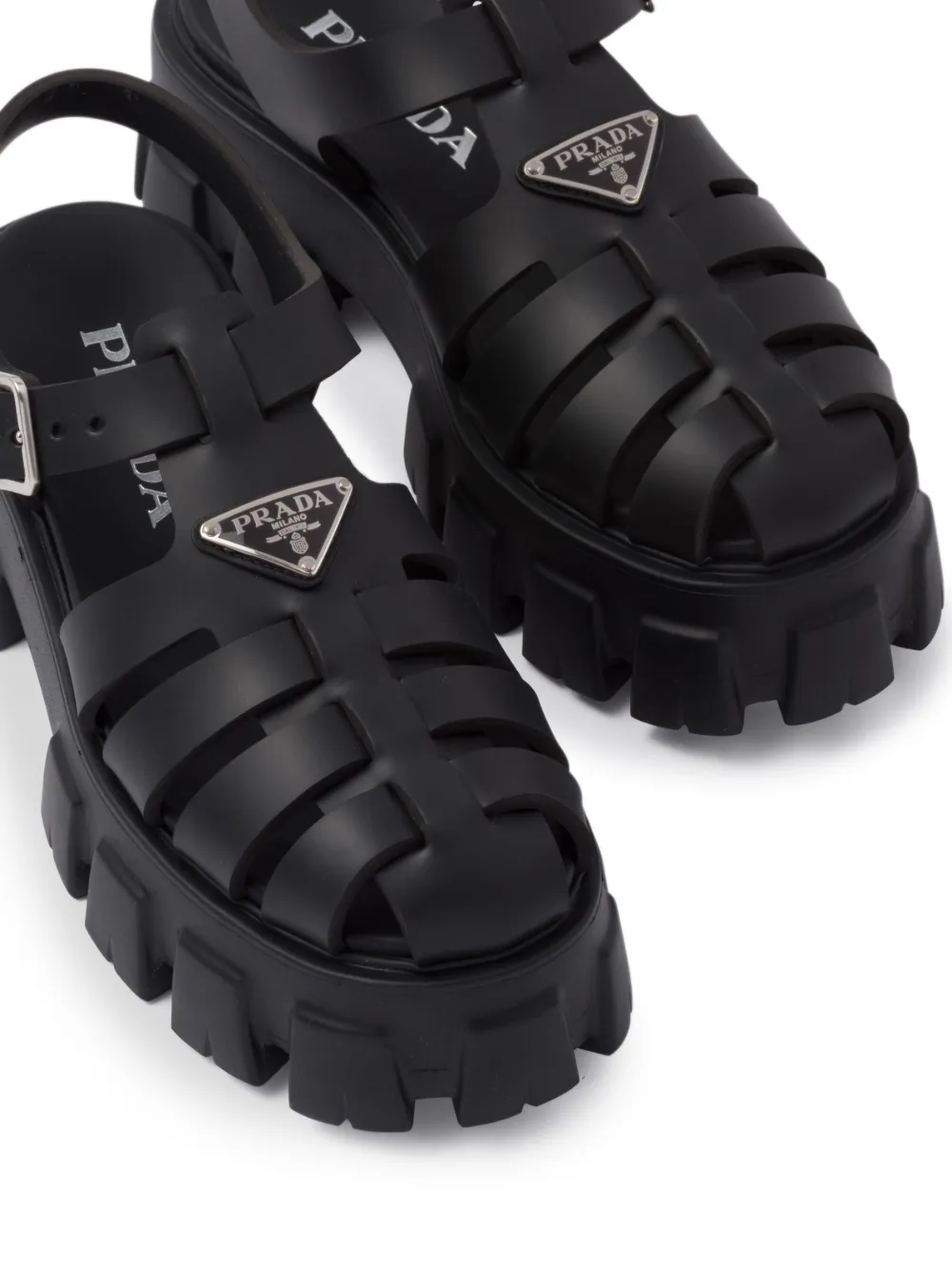 Prada Monolith Caged Rubber Sandals - Farfetch