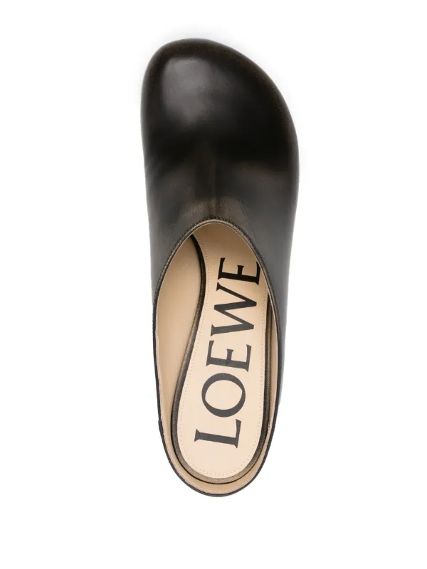 LOEWE Terra 45mm Leather Mules | Black | FARFETCH