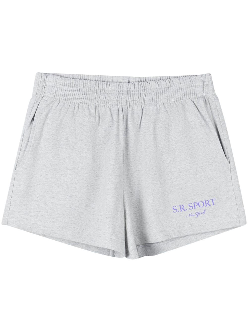 Sporty And Rich Wimbledon Mélange-effect Shorts In Grey