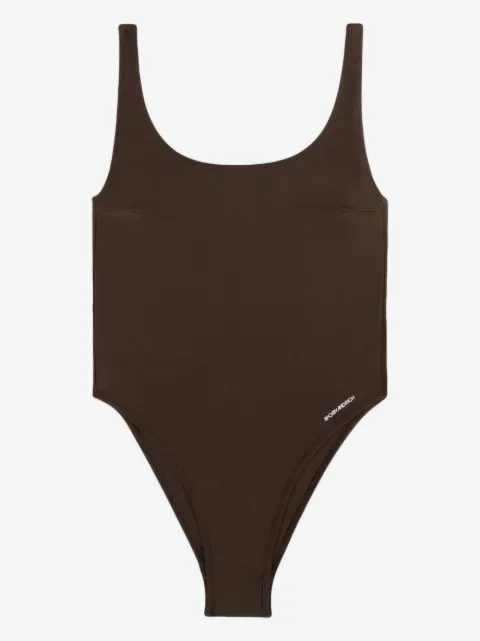 Sporty & Rich Carla logo-print swimsuit