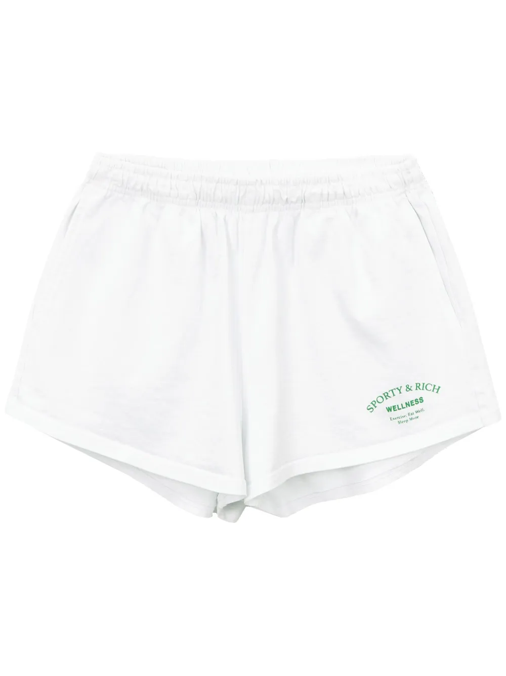 Sporty And Rich Logo-print Cotton Shorts In White