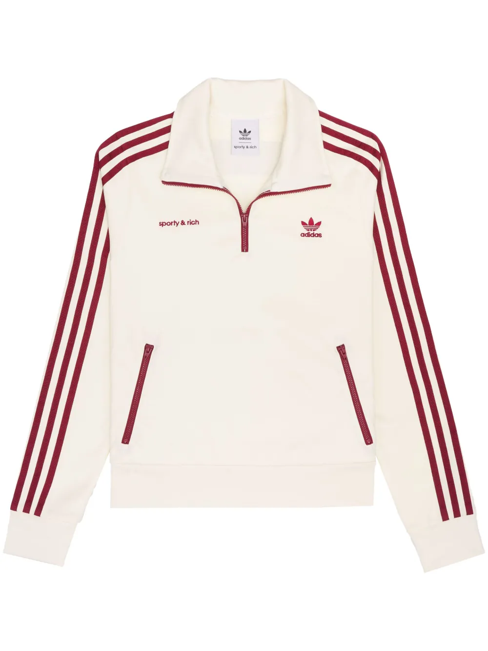 Sporty And Rich X Adidas Embroidered-logo Jacket In Neutrals