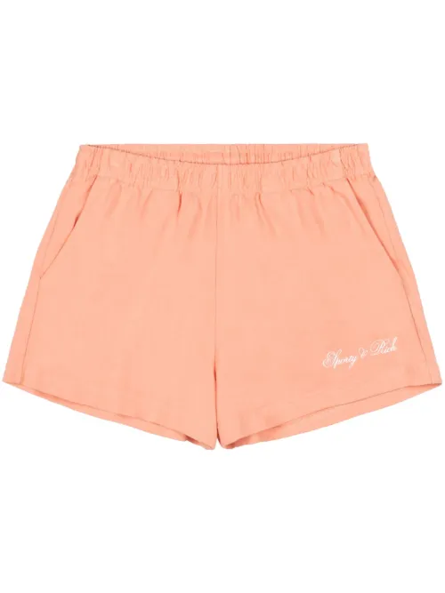 Short en coton à logo imprimé - Sporty & Rich - Modalova