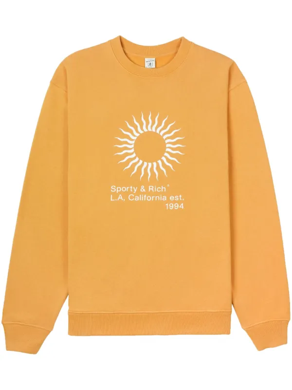 Sporty and Rich ロゴスウェット オレンジ 美品 Sporty & Rich - CREWNECK CROPPED CURSIVE LOGO ORANGE – LE